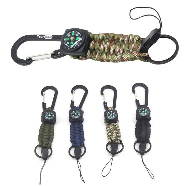 Hand Braided Paracord Keychain With Compass