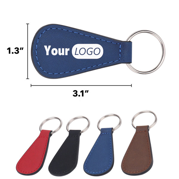 Water Drop Shape PU Leather Keychain