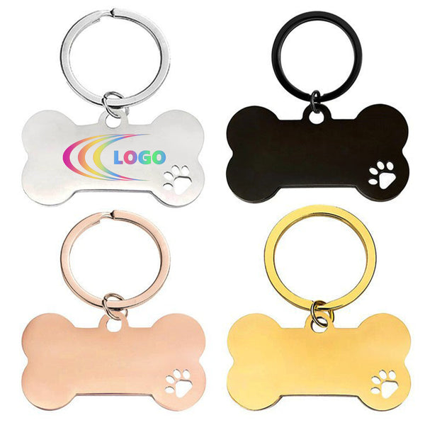Pet Pendant Bone Dog Tag Keychain