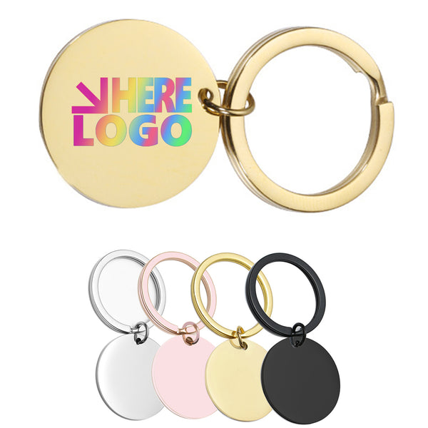 Stainless Steel Round Tag Keychain
