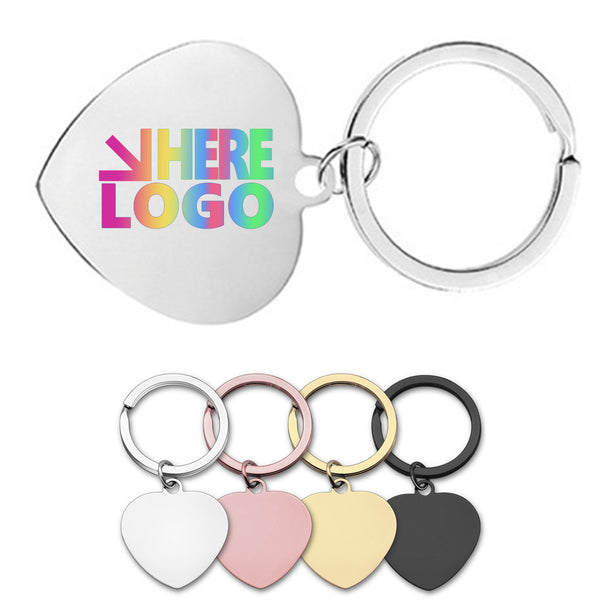 Stainless Steel Heart-Shaped Keychain