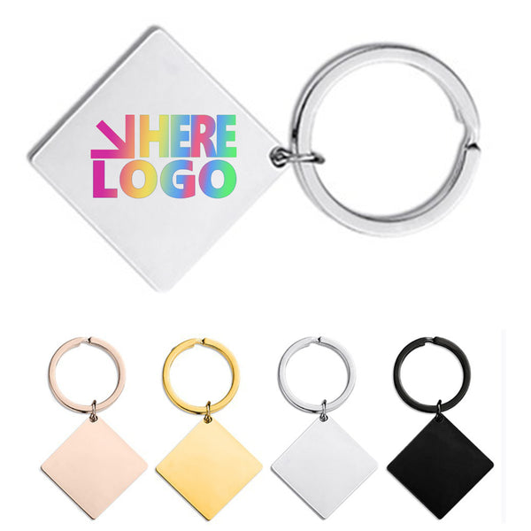 Stainless Steel Square Keychain