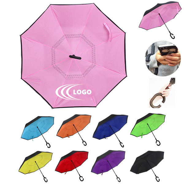 Double Layer Inverted Umbrella With C-Shaped Handle