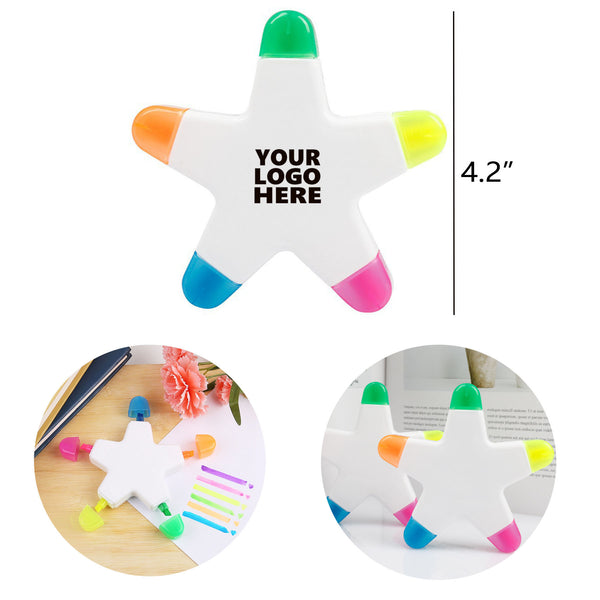 Star Shaped 5 Color Highlighters
