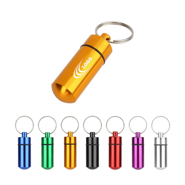 Aluminum Alloy Waterproof Keychain Pill Case