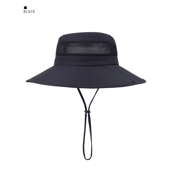 Windproof UV Protection Bucket Beach Mesh Fishing Sun Hat