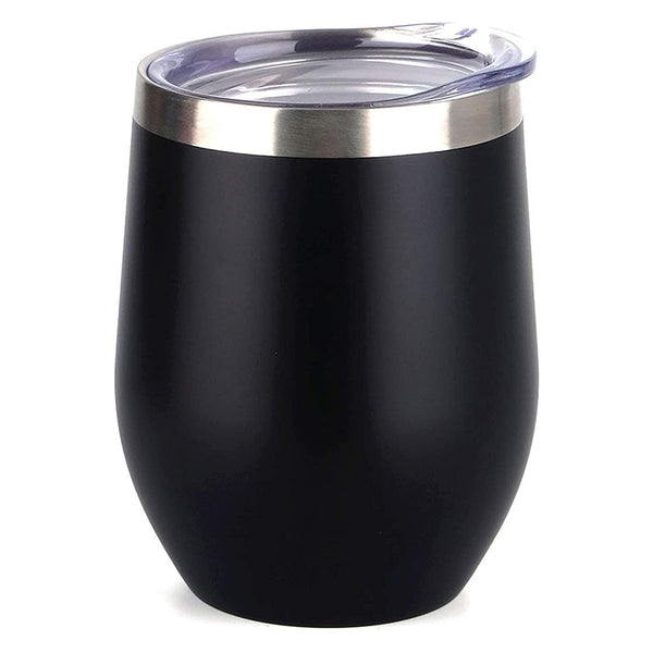 Vacuum Insulated Wine Tumbler with Lid Stemless Glass 12oz